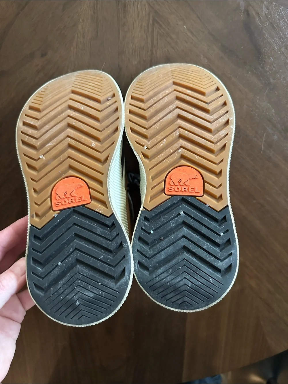 Sorel Kids Tan Suede and Gray Waterproof Duck Boots